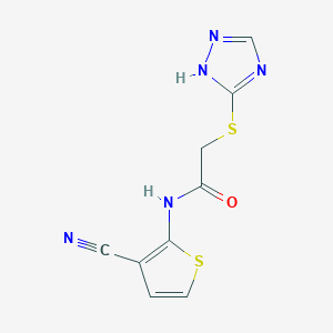 molecular formula C9H7N5OS2 B2796052 N-(3-cyanothiophen-2-yl)-2-(1H-1,2,4-triazol-3-ylsulfanyl)acetamide CAS No. 690646-92-5
