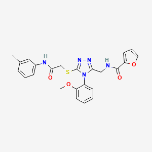 molecular formula C24H23N5O4S B2796061 N-{[4-(2-methoxyphenyl)-5-({[(3-methylphenyl)carbamoyl]methyl}sulfanyl)-4H-1,2,4-triazol-3-yl]methyl}furan-2-carboxamide CAS No. 309969-66-2