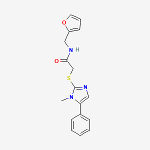 molecular formula C17H17N3O2S B2796112 N-[(furan-2-yl)methyl]-2-[(1-methyl-5-phenyl-1H-imidazol-2-yl)sulfanyl]acetamide CAS No. 667868-66-8