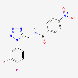 molecular formula C15H10F2N6O3 B2796122 N-((1-(3,4-difluorophenyl)-1H-tetrazol-5-yl)methyl)-4-nitrobenzamide CAS No. 941964-00-7