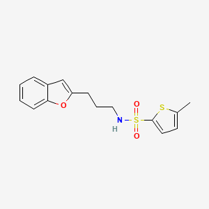 molecular formula C16H17NO3S2 B2796143 N-[3-(1-benzofuran-2-yl)propyl]-5-methylthiophene-2-sulfonamide CAS No. 2034558-65-9