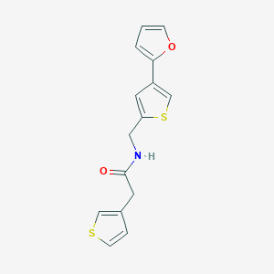 molecular formula C15H13NO2S2 B2796155 N-{[4-(furan-2-yl)thiophen-2-yl]methyl}-2-(thiophen-3-yl)acetamide CAS No. 2379996-28-6
