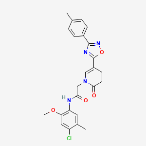 molecular formula C24H21ClN4O4 B2796164 N-(4-chloro-2-methoxy-5-methylphenyl)-2-{5-[3-(4-methylphenyl)-1,2,4-oxadiazol-5-yl]-2-oxo-1,2-dihydropyridin-1-yl}acetamide CAS No. 1113109-63-9