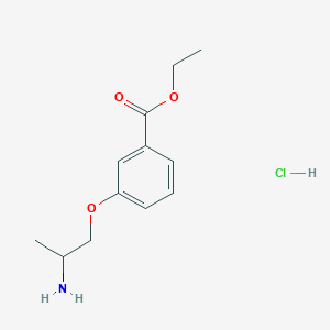 molecular formula C12H18ClNO3 B2796188 Ethyl 3-(2-aminopropoxy)benzoate hydrochloride CAS No. 2413904-20-6