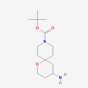 molecular formula C14H26N2O3 B2796191 tert-Butyl 4-amino-1-oxa-9-azaspiro[5.5]undecane-9-carboxylate CAS No. 1250994-52-5