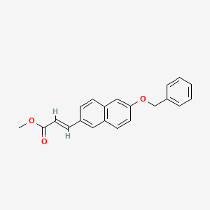 molecular formula C21H18O3 B2796205 methyl (2E)-3-[6-(benzyloxy)naphthalen-2-yl]prop-2-enoate CAS No. 851124-28-2