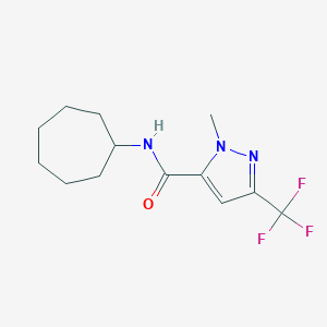 molecular formula C13H18F3N3O B279622 N-cycloheptyl-1-methyl-3-(trifluoromethyl)-1H-pyrazole-5-carboxamide 