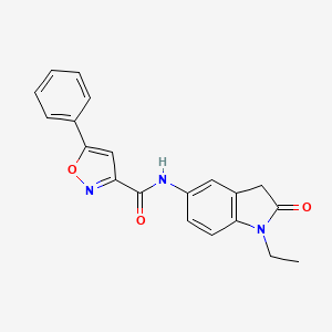 molecular formula C20H17N3O3 B2796224 N-(1-ethyl-2-oxoindolin-5-yl)-5-phenylisoxazole-3-carboxamide CAS No. 1207005-33-1