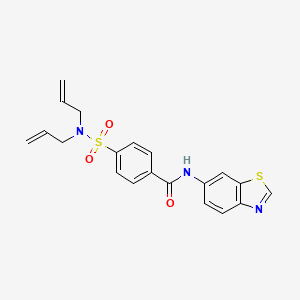 molecular formula C20H19N3O3S2 B2796232 N-(benzo[d]thiazol-6-yl)-4-(N,N-diallylsulfamoyl)benzamide CAS No. 942002-46-2