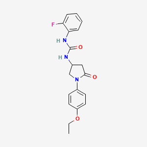 molecular formula C19H20FN3O3 B2796236 1-(1-(4-Ethoxyphenyl)-5-oxopyrrolidin-3-yl)-3-(2-fluorophenyl)urea CAS No. 894015-99-7