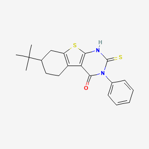 molecular formula C20H22N2OS2 B2796265 7-tert-butyl-2-mercapto-3-phenyl-5,6,7,8-tetrahydro[1]benzothieno[2,3-d]pyrimidin-4(3H)-one CAS No. 312625-72-2