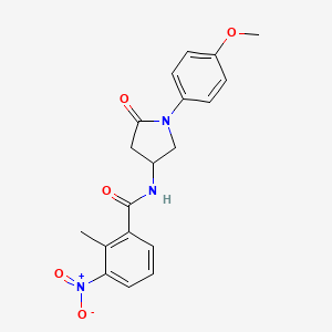 molecular formula C19H19N3O5 B2796291 N-[1-(4-methoxyphenyl)-5-oxopyrrolidin-3-yl]-2-methyl-3-nitrobenzamide CAS No. 896277-42-2