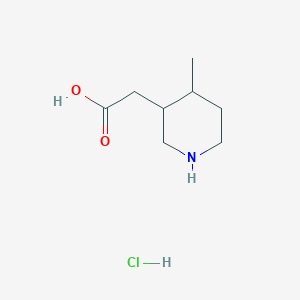 molecular formula C8H16ClNO2 B2796296 2-(4-Methylpiperidin-3-yl)acetic acid hydrochloride CAS No. 1955498-94-8