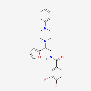 3,4-difluoro-N-[2-(furan-2-yl)-2-(4-phenylpiperazin-1-yl)ethyl]benzamide