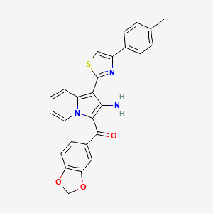 (2-Amino-1-(4-(p-tolyl)thiazol-2-yl)indolizin-3-yl)(benzo[d][1,3]dioxol-5-yl)methanone
