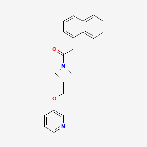 molecular formula C21H20N2O2 B2796342 2-(Naphthalen-1-yl)-1-{3-[(pyridin-3-yloxy)methyl]azetidin-1-yl}ethan-1-one CAS No. 2380057-35-0