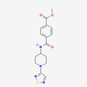 molecular formula C16H18N4O3S B2796377 Methyl 4-{[1-(1,2,5-thiadiazol-3-yl)piperidin-4-yl]carbamoyl}benzoate CAS No. 2034518-30-2