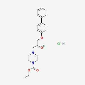 molecular formula C22H29ClN2O4 B2796428 Ethyl 4-(3-([1,1'-biphenyl]-4-yloxy)-2-hydroxypropyl)piperazine-1-carboxylate hydrochloride CAS No. 1052510-90-3