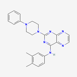 molecular formula C24H25N7 B2796439 N-(3,4-dimethylphenyl)-2-(4-phenylpiperazin-1-yl)pteridin-4-amine CAS No. 946348-94-3