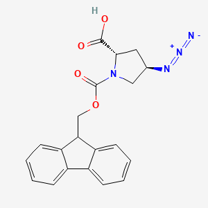 molecular formula C20H18N4O4 B2796465 (2S,4R)-Fmoc-L-Pro(4-N3)-OH CAS No. 702679-55-8