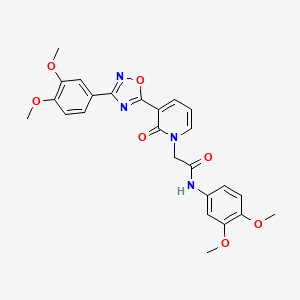 molecular formula C25H24N4O7 B2796509 N-(3,4-dimethoxyphenyl)-2-{3-[3-(3,4-dimethoxyphenyl)-1,2,4-oxadiazol-5-yl]-2-oxo-1,2-dihydropyridin-1-yl}acetamide CAS No. 1105202-16-1