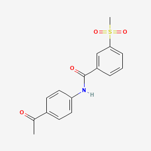 molecular formula C16H15NO4S B2796519 N-(4-acetylphenyl)-3-methanesulfonylbenzamide CAS No. 896295-77-5