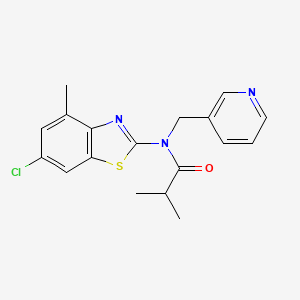 molecular formula C18H18ClN3OS B2796524 N-(6-chloro-4-methyl-1,3-benzothiazol-2-yl)-2-methyl-N-[(pyridin-3-yl)methyl]propanamide CAS No. 920214-79-5