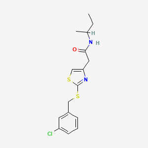 molecular formula C16H19ClN2OS2 B2796528 N-(sec-butyl)-2-(2-((3-chlorobenzyl)thio)thiazol-4-yl)acetamide CAS No. 954043-79-9