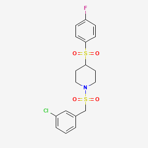 B2796542 1-((3-Chlorobenzyl)sulfonyl)-4-((4-fluorophenyl)sulfonyl)piperidine CAS No. 1797861-40-5