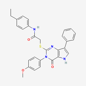 molecular formula C29H26N4O3S B2796586 N-(4-ethylphenyl)-2-((3-(4-methoxyphenyl)-4-oxo-7-phenyl-4,5-dihydro-3H-pyrrolo[3,2-d]pyrimidin-2-yl)thio)acetamide CAS No. 2034485-74-8