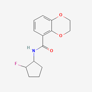 molecular formula C14H16FNO3 B2796596 N-(2-fluorocyclopentyl)-2,3-dihydro-1,4-benzodioxine-5-carboxamide CAS No. 2198291-36-8