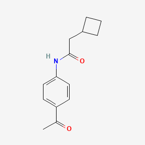molecular formula C14H17NO2 B2796605 N-(4-acetylphenyl)-2-cyclobutylacetamide CAS No. 339116-59-5