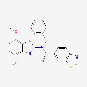 molecular formula C24H19N3O3S2 B2796615 N-benzyl-N-(4,7-dimethoxy-1,3-benzothiazol-2-yl)-1,3-benzothiazole-6-carboxamide CAS No. 922629-15-0