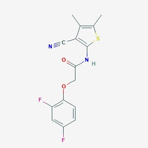 molecular formula C15H12F2N2O2S B279662 N-(3-cyano-4,5-dimethylthiophen-2-yl)-2-(2,4-difluorophenoxy)acetamide 