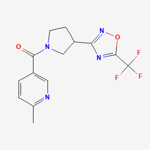 (6-Methylpyridin-3-yl)(3-(5-(trifluoromethyl)-1,2,4-oxadiazol-3-yl)pyrrolidin-1-yl)methanone
