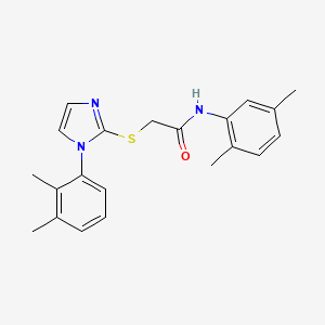 molecular formula C21H23N3OS B2796637 N-(2,5-dimethylphenyl)-2-((1-(2,3-dimethylphenyl)-1H-imidazol-2-yl)thio)acetamide CAS No. 851131-55-0