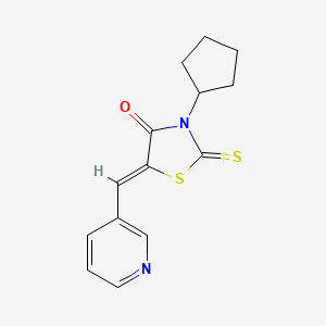 (Z)-3-cyclopentyl-5-(pyridin-3-ylmethylene)-2-thioxothiazolidin-4-one