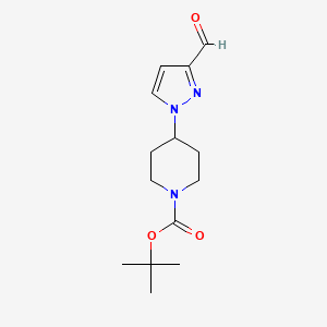 molecular formula C14H21N3O3 B2796641 Tert-butyl 4-(3-formylpyrazol-1-yl)piperidine-1-carboxylate CAS No. 2287311-00-4