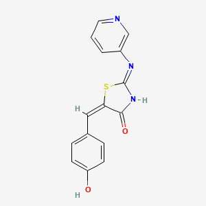 (5E)-5-(4-hydroxybenzylidene)-2-(pyridin-3-ylamino)-1,3-thiazol-4(5H)-one