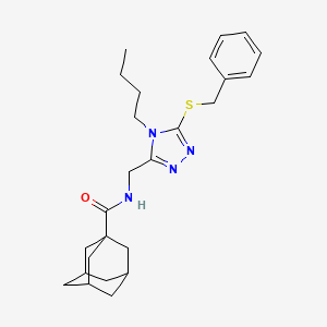 molecular formula C25H34N4OS B2796652 N-{[5-(benzylsulfanyl)-4-butyl-4H-1,2,4-triazol-3-yl]methyl}adamantane-1-carboxamide CAS No. 476439-19-7