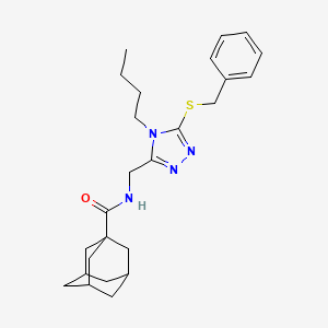 N-[(5-benzylsulfanyl-4-butyl-1,2,4-triazol-3-yl)methyl]adamantane-1-carboxamide