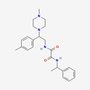 molecular formula C24H32N4O2 B2796669 N-[2-(4-methylphenyl)-2-(4-methylpiperazin-1-yl)ethyl]-N'-(1-phenylethyl)ethanediamide CAS No. 898432-68-3