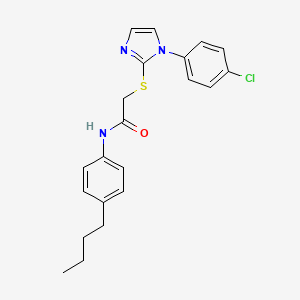 molecular formula C21H22ClN3OS B2796672 N-(4-butylphenyl)-2-{[1-(4-chlorophenyl)-1H-imidazol-2-yl]sulfanyl}acetamide CAS No. 688337-35-1