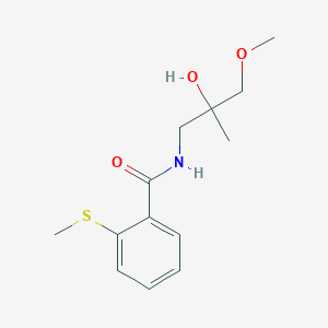 molecular formula C13H19NO3S B2796673 N-(2-hydroxy-3-methoxy-2-methylpropyl)-2-(methylthio)benzamide CAS No. 1334369-25-3