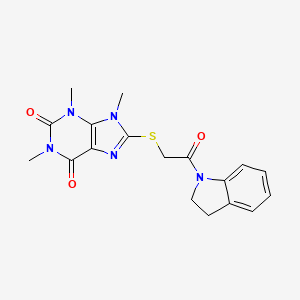 8-[2-(2,3-Dihydroindol-1-yl)-2-oxoethyl]sulfanyl-1,3,9-trimethylpurine-2,6-dione