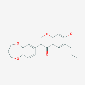 molecular formula C22H22O5 B2796697 3-(3,4-dihydro-2H-1,5-benzodioxepin-7-yl)-7-methoxy-6-propyl-4H-chromen-4-one CAS No. 170511-40-7