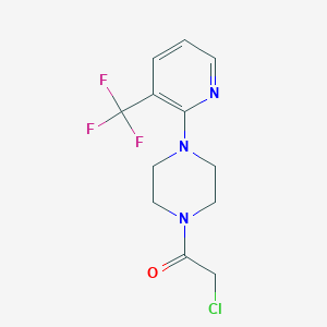 molecular formula C12H13ClF3N3O B2796701 1-(Chloroacetyl)-4-[3-(trifluoromethyl)pyridin-2-yl]piperazine CAS No. 260392-48-1