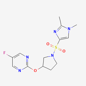 2-((1-((1,2-dimethyl-1H-imidazol-4-yl)sulfonyl)pyrrolidin-3-yl)oxy)-5-fluoropyrimidine