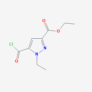 molecular formula C9H11ClN2O3 B2796725 ethyl 5-(chlorocarbonyl)-1-ethyl-1H-pyrazole-3-carboxylate CAS No. 1946816-91-6
