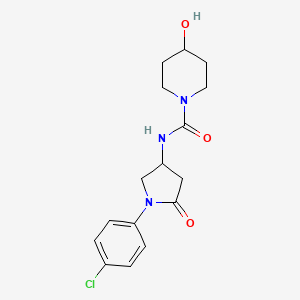molecular formula C16H20ClN3O3 B2796727 N-[1-(4-chlorophenyl)-5-oxopyrrolidin-3-yl]-4-hydroxypiperidine-1-carboxamide CAS No. 894023-16-6